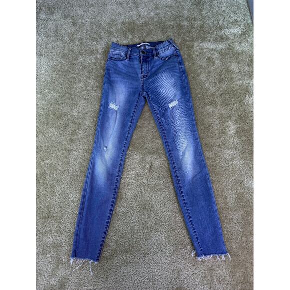 PACSUN Womens Size 24 Jeans Mid Rise Ankle Jegging Size 24 Raw Hem Stretch D878 - Picture 1 of 13